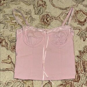 Pink Lace-Trimmed Camisole